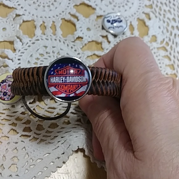 Biker Theme Snap Jewelry - braided bracelet with snap buttons - Picture 8 of 8